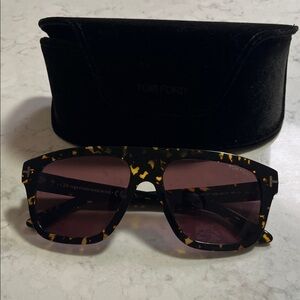 Tom Ford Tortoiseshell Sunglasses with Purple Lenses